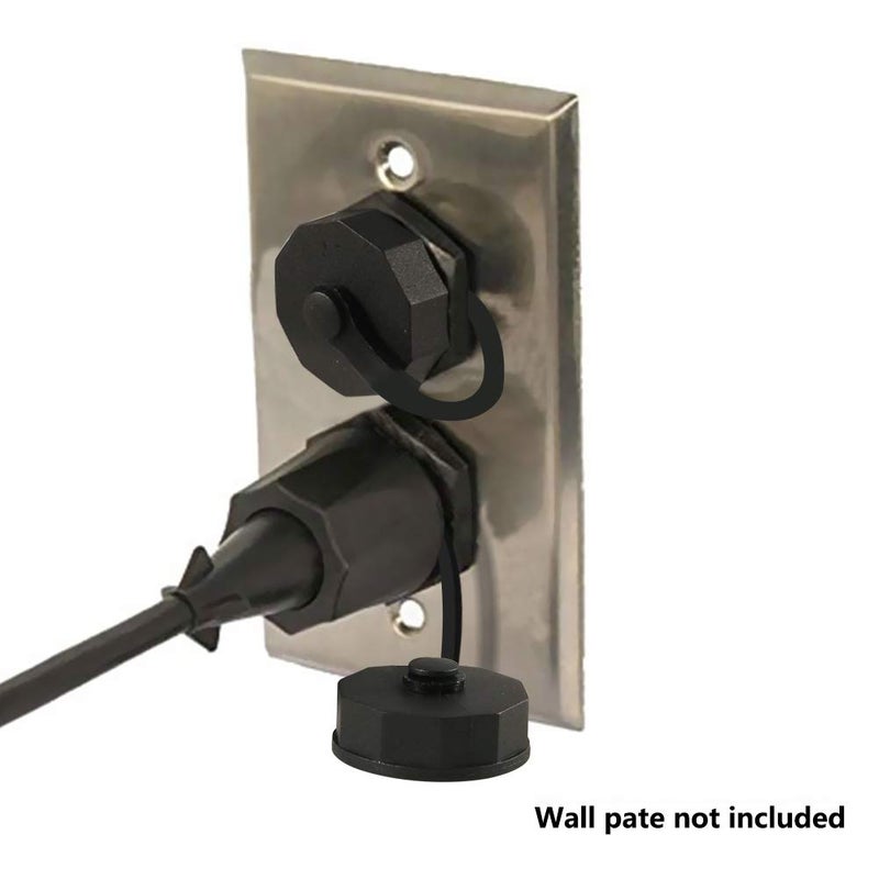 UMLIFE 2PCS RJ45 Ethernet LAN Cable Connector CAT6 Shielded Industrial Panel Mount Bulkhead Feed Thru Coupler with Waterproof IP67 Dustproof Cap Outdoor Industrial Standard - Image 3